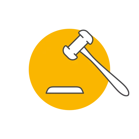 Illustration of a judge’s gavel.