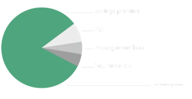 pie chart showing an illustrative breakdown of your premium contributions.